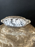 White Buffalo Turquoise Navajo Cuff Bracelet 7.25" | Sterling Silver | Authentic Native American Handmade | 19393