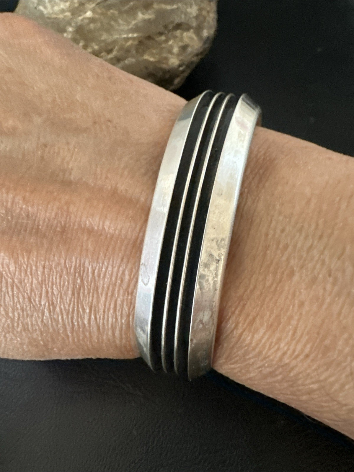 Mens Womens Navajo Sterling Silver Cuff Bracelet 7” 19696