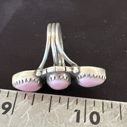 Gorgeous Heart Pink Conch Cluster Ring Handmade Navajo Sz 7.5 18780