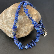 Navajo Lapis Turquoise Coral Beaded Necklace 7" | Sterling Silver | Authentic Native American Handmade | 13117