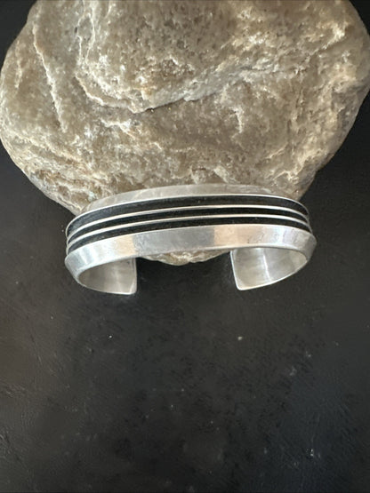 Mens Womens Navajo Sterling Silver Cuff Bracelet 7” 19696