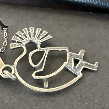 Native American Indian Kokopelli Navajo Sterling Silver Pendant 17966