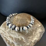 Children Navajo Pearls Bead Stainless Wrap Bracelet 4.5" | Sterling Silver | Authentic Native American Handmade | 19022
