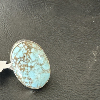 Blue Turquoise#8 Southwestern Sterling Silver Ring Size 5 19729