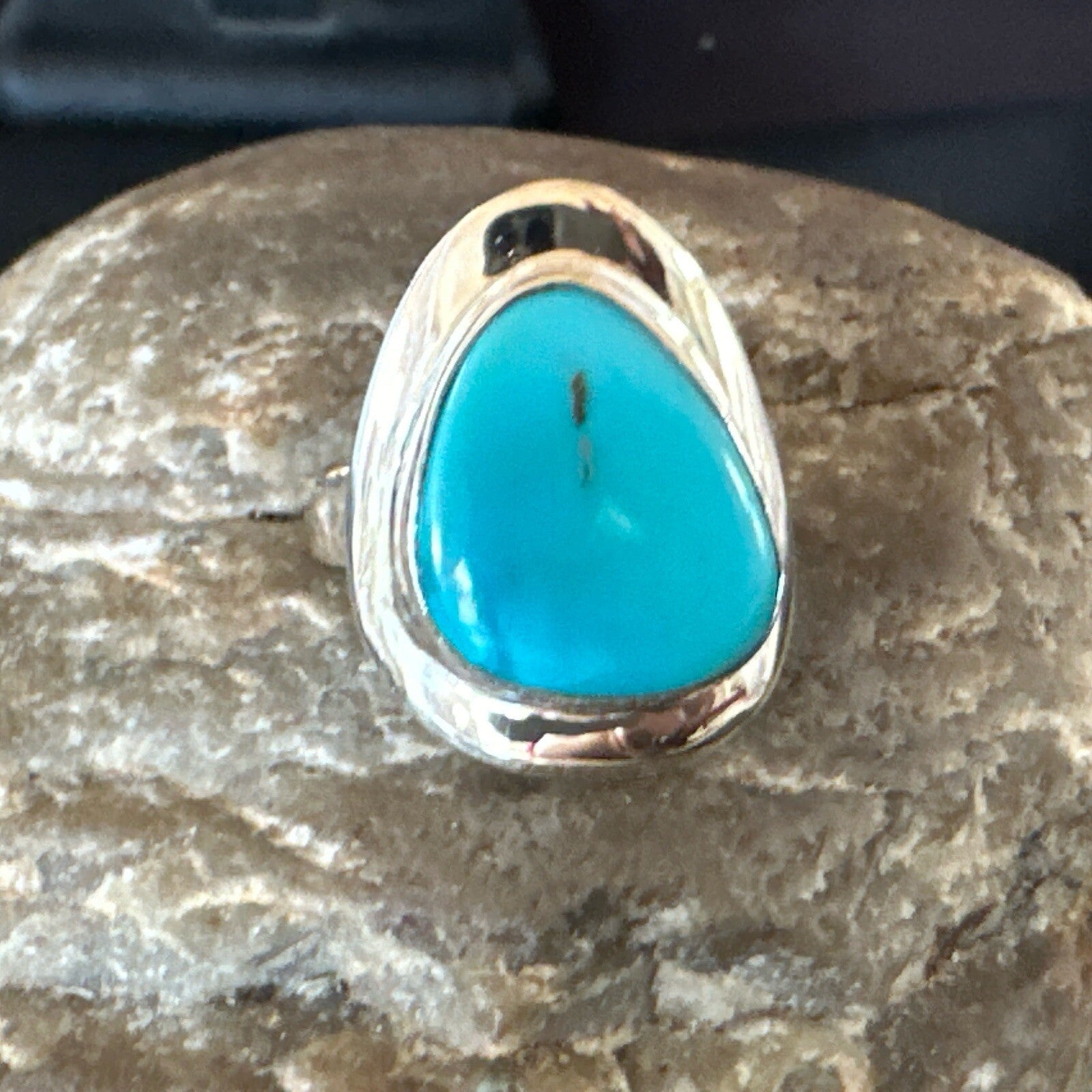 WoMens Sterling Silver Robin Egg Blue Kingman Turquoise Ring Size 9 17734