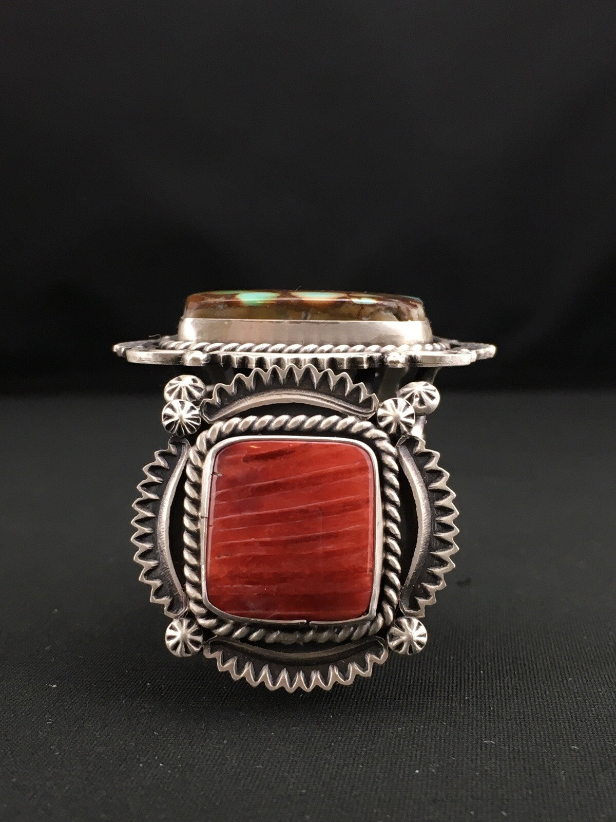 Royston Turquoise Spiny Oyster Navajo Sterling Silver Bracelet 1129