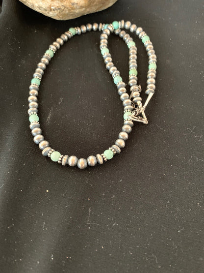 Navajo Pearls Sterling DRY CREEK Turquoise Bead Necklace 22" Sale 13310