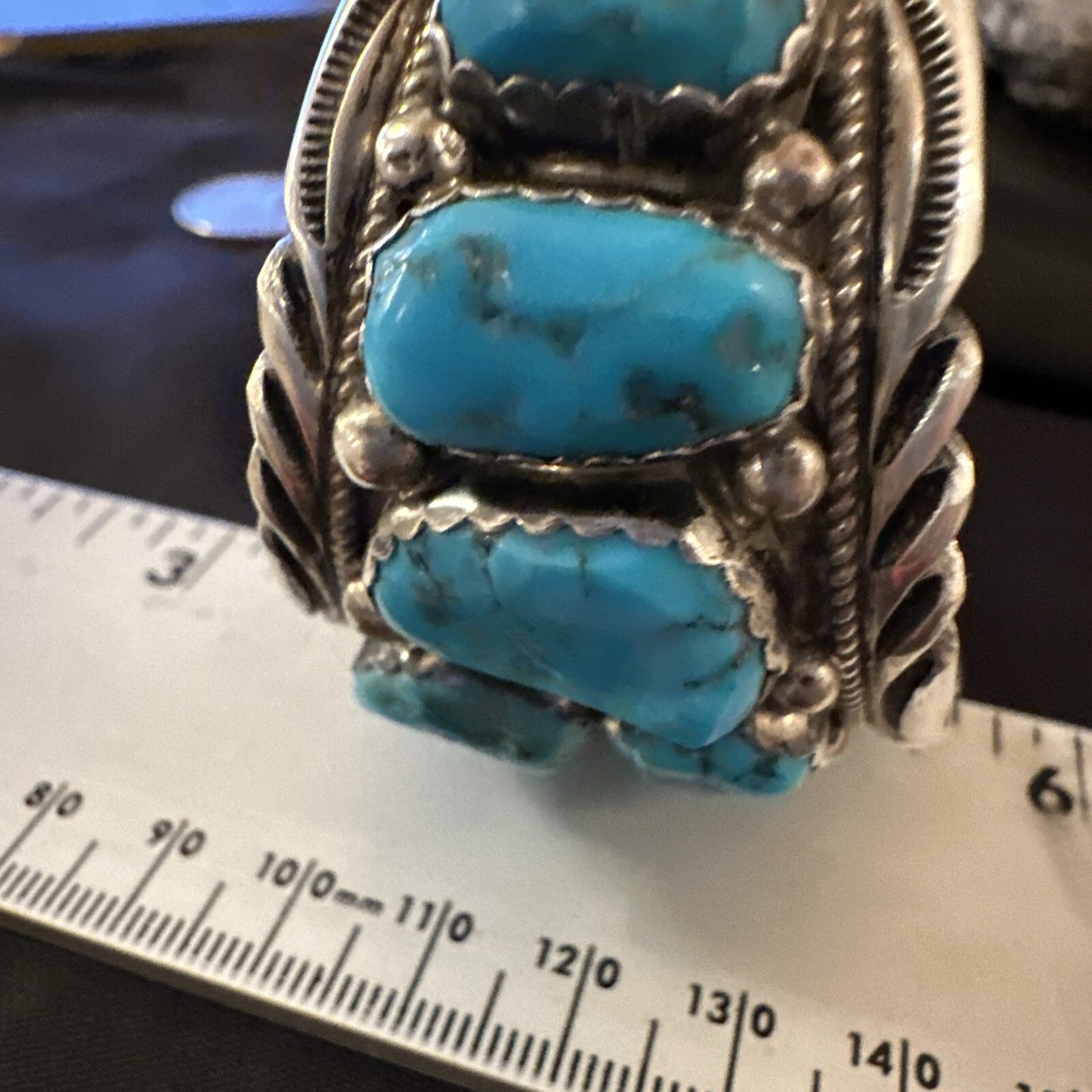 Sleeping  Beauty Kingman Turquoise Navajo Sterling Silver Cuff Bracelet 18138