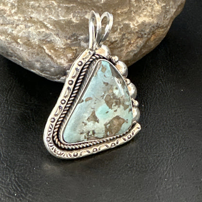 Men Women Blue Turquoise Pendant Navajo Sterling Yazzie 19527