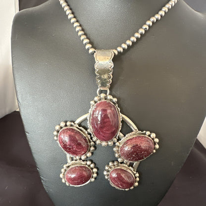 Navajo Purple Spiny Oyster Pendant Necklace Naja Sterling Silver 20" 19029