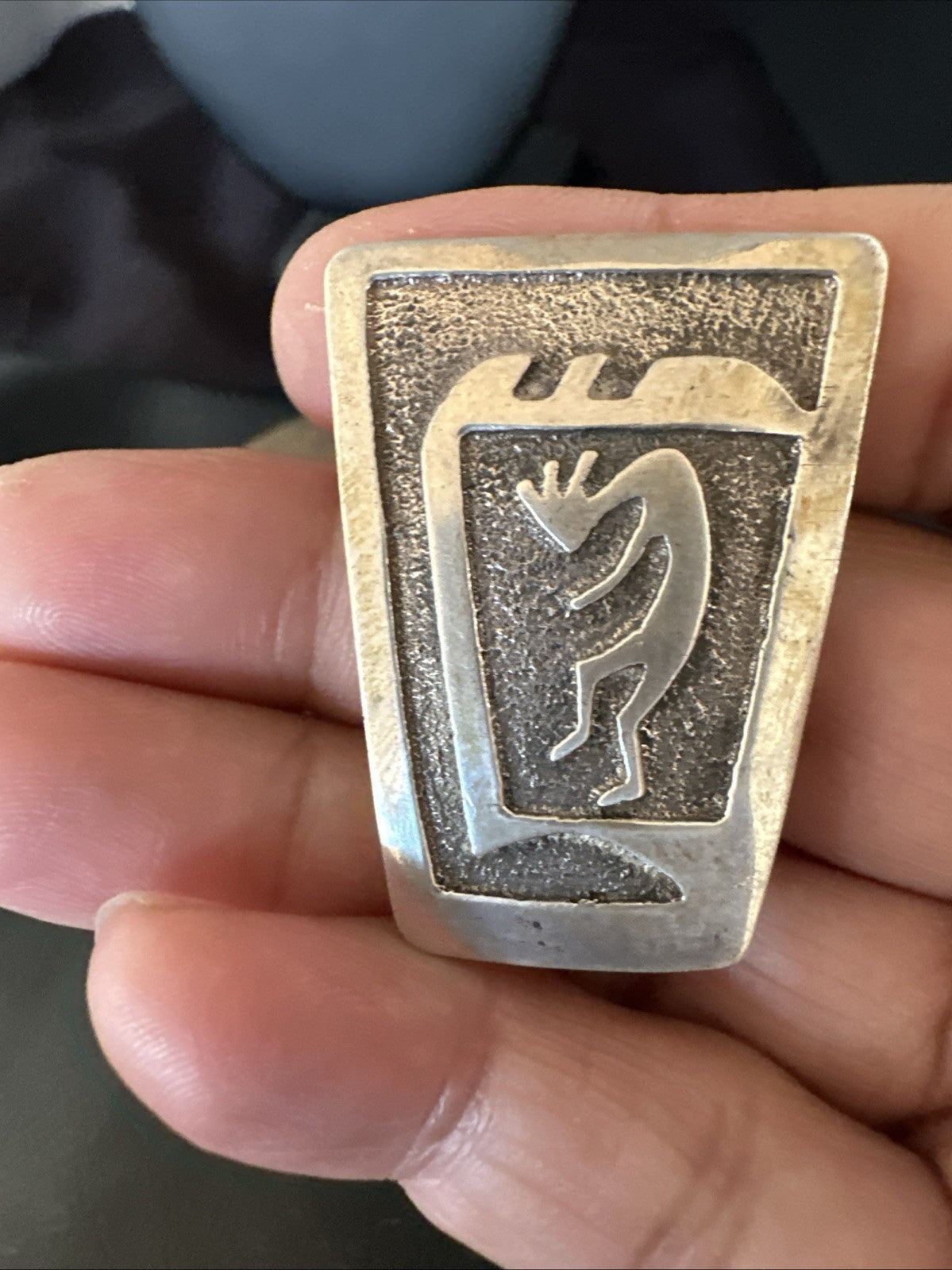 Old Pawn Kokopelli Native American Navajo Sterling Silver Pin 1.5" 19163