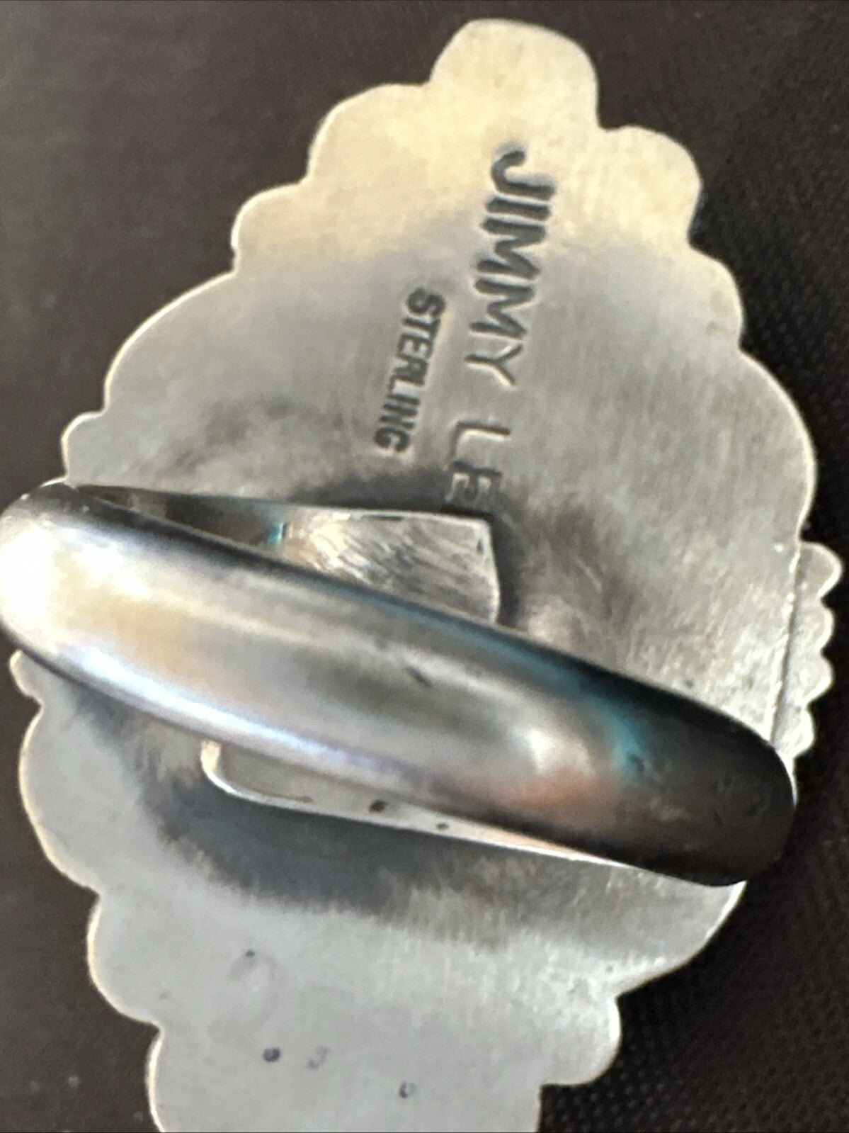 Womens White Buffalo Turquoise Navajo Sterling Silver Ring Size 7 18625