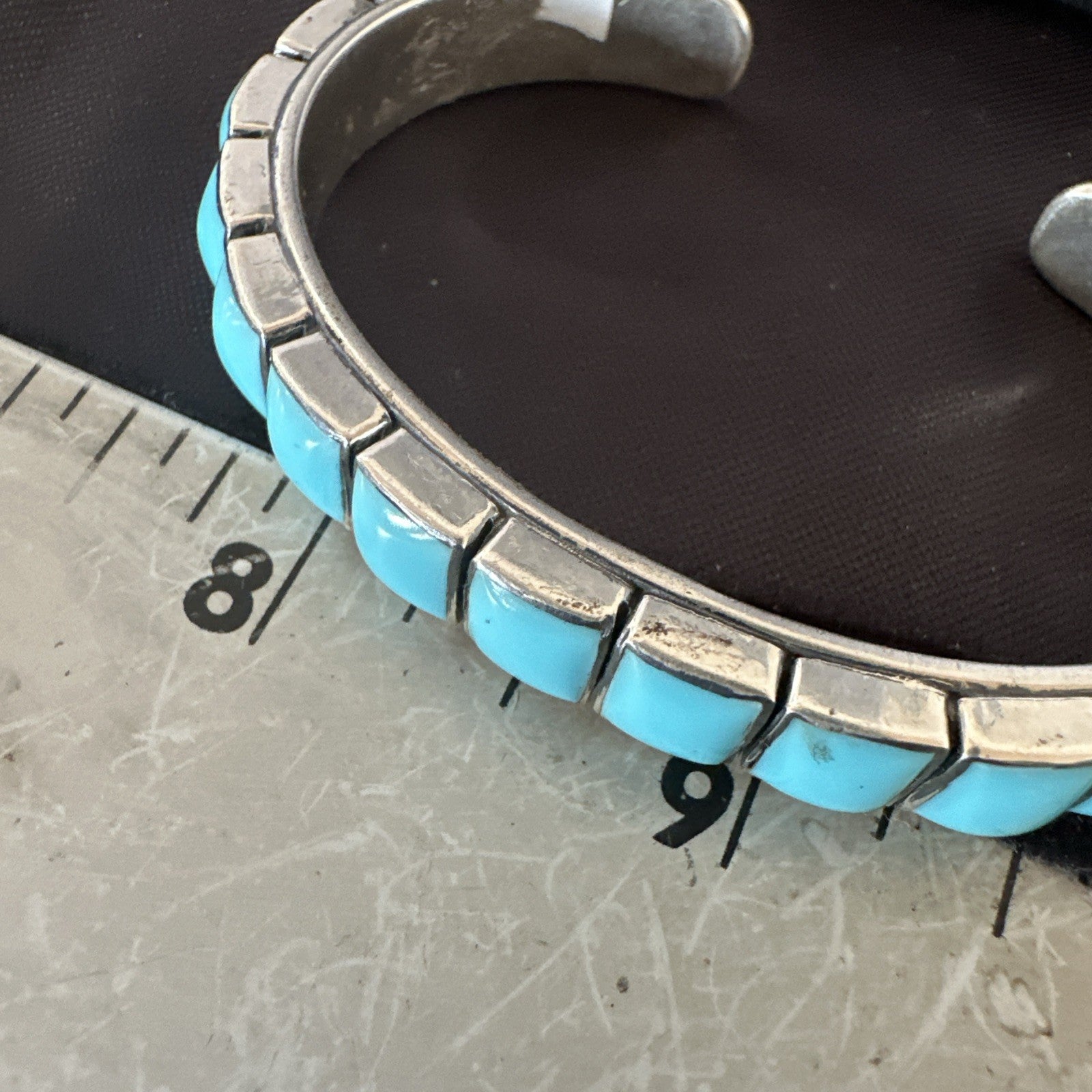 Blue Kingman SB Turquoise Navajo Sterling Silver Cuff Bracelet 6.5" 19069