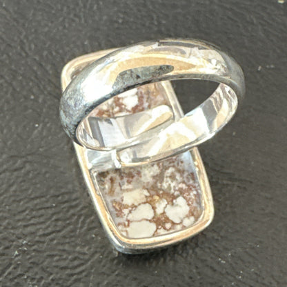 Mens Womens Wild Horse Turquoise Navajo Sterling Silver Ring Sz 7 17343