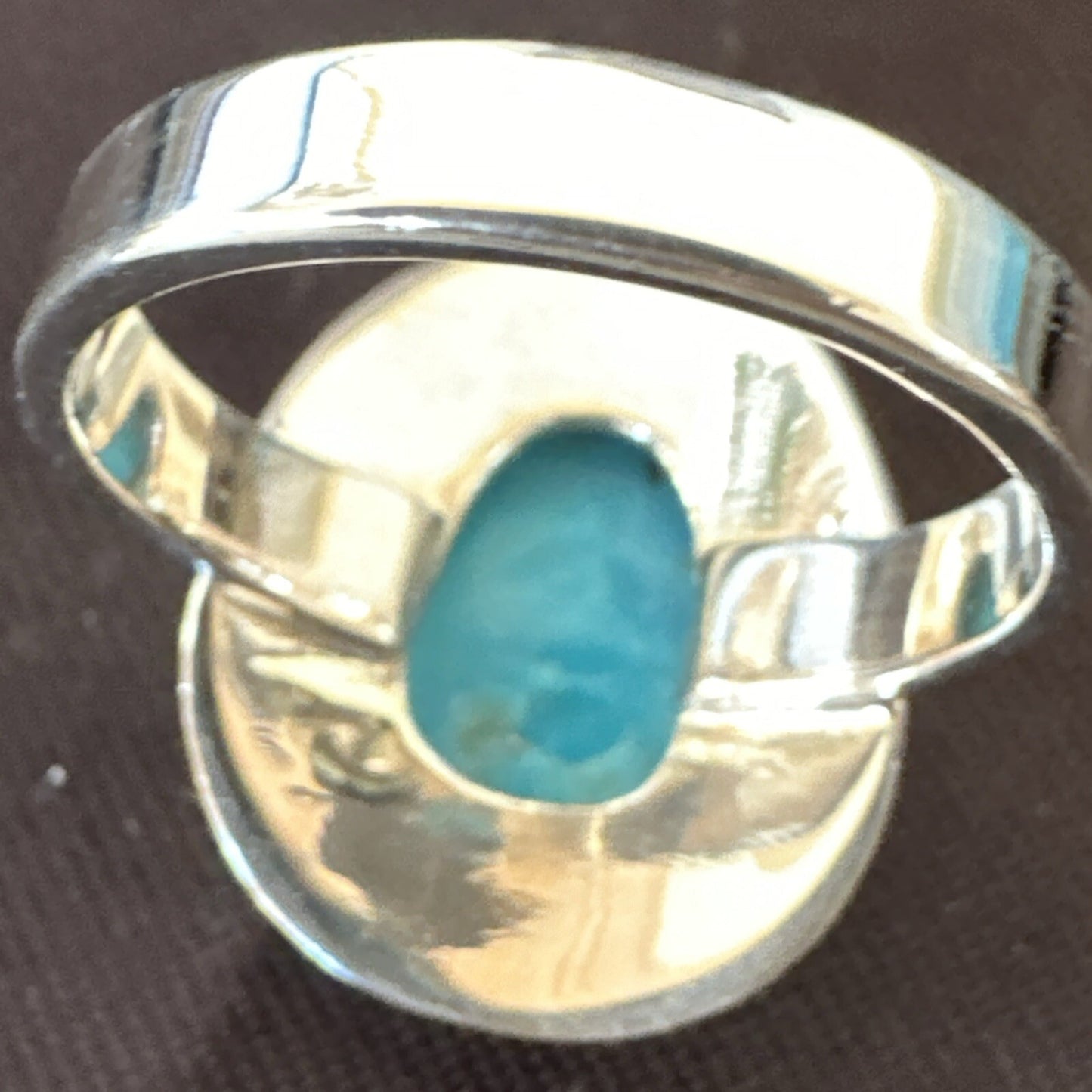 Southwestern Sterling Silver Blue Kingman Turquoise Ring Size 9 18527