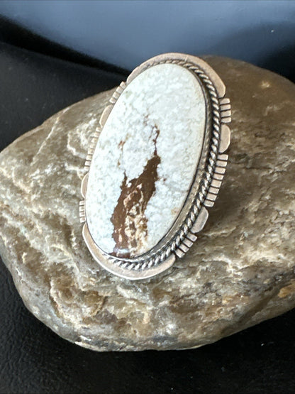 Native American Wild Horse Turquoise Navajo Sterling Silver Ring Size 6.5 19823