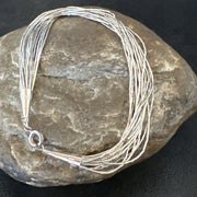 Women's Heishi Liquid 20 Strands Bracelet 8" | Sterling Silver | Authentic Native American Handmade | 4392