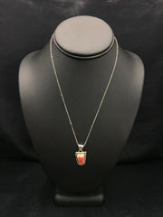 Spiny Oyster Pendant Navajo Chain Necklace | Sterling Silver | Authentic Native American Handmade | 2621