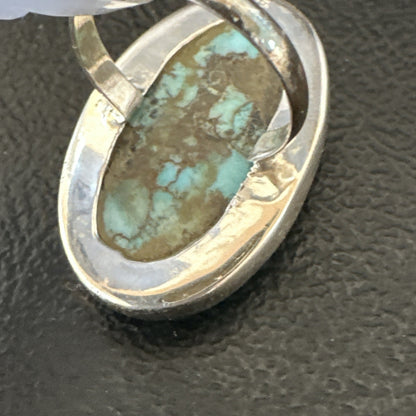 Blue Turquoise#8 Southwestern Sterling Silver Ring Size 5 19730