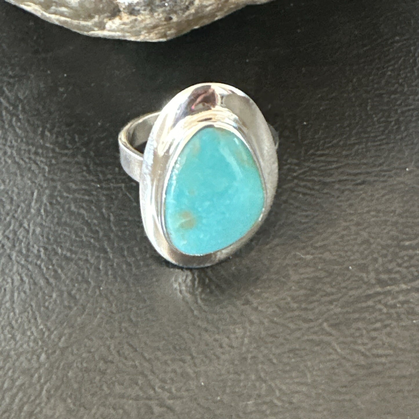 Southwestern Sterling Silver Blue Kingman Turquoise Ring Size 9 18529
