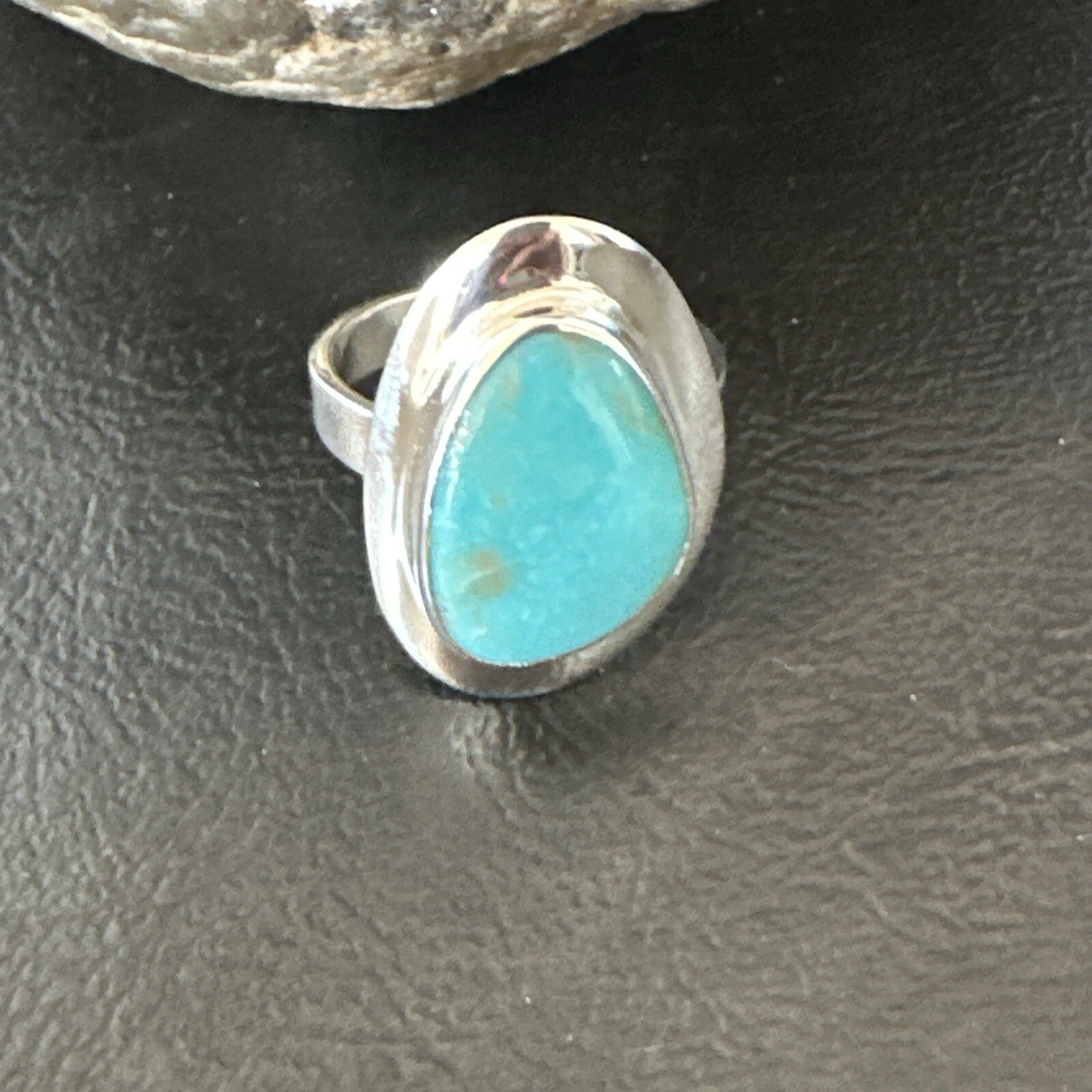 Southwestern Sterling Silver Blue Kingman Turquoise Ring Size 9 18529