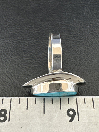 Sterling Silver Blue Kingman Turquoise Ring Size 10 17679