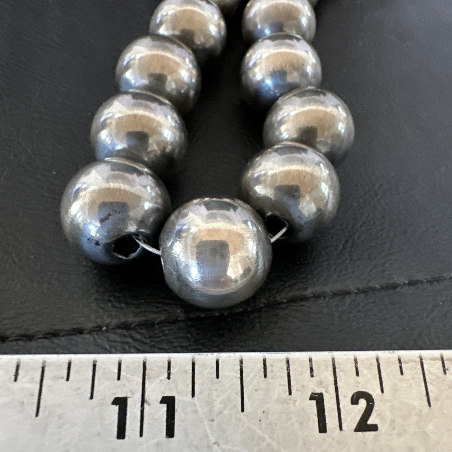 XL Round 18mm Sterling Silver Beads 20” Single Strand Necklace