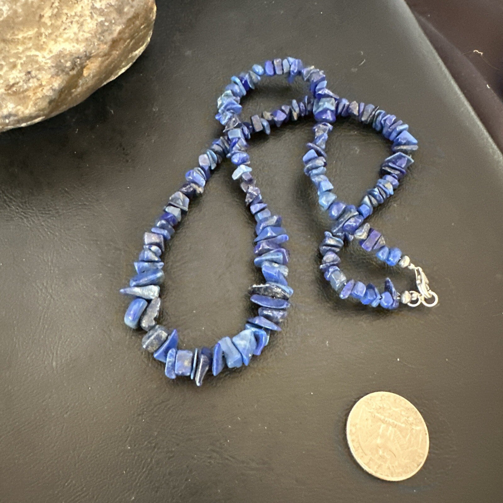 Mens Womens Lapis Lazuli Navajo Sterling Silver 20" Necklace 12903