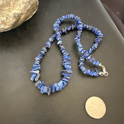 Mens Womens Lapis Lazuli Navajo Sterling Silver 20" Necklace 12903