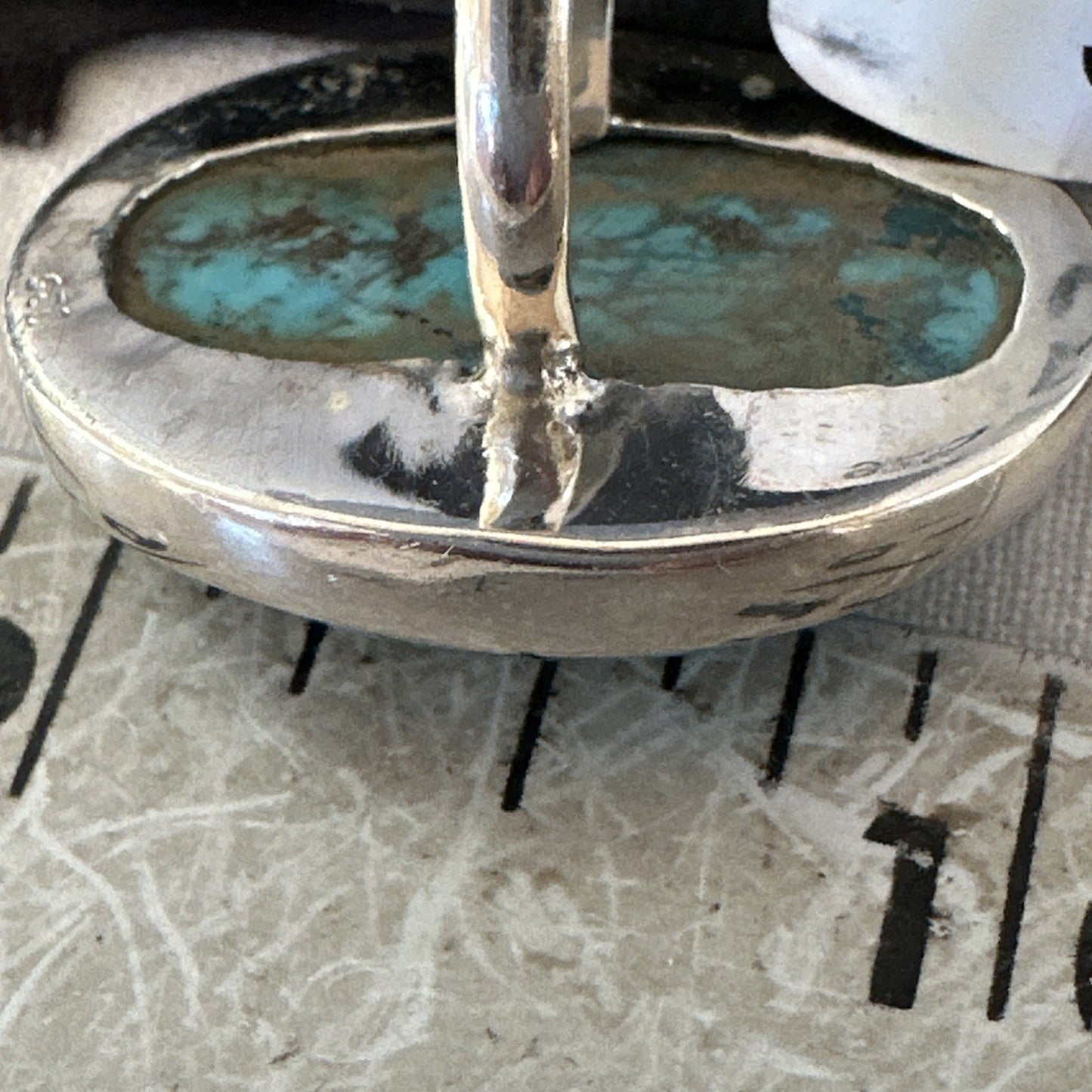 Blue Turquoise#8 Southwestern Sterling Silver Ring Size 5 19727