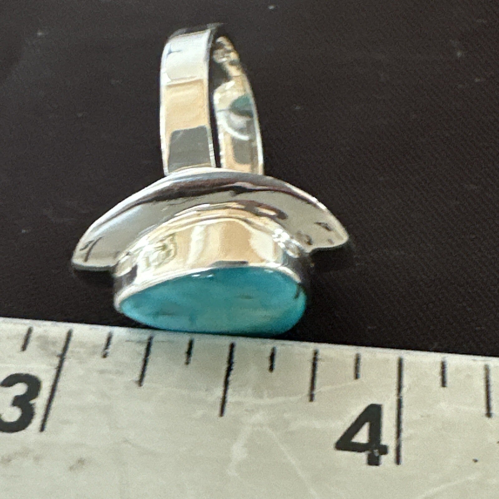 Southwestern Sterling Silver Blue Kingman Turquoise Ring Size 7 18506