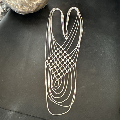 Sterling Silver Heishi Tubes Pendant 7 Strand Necklace 19754