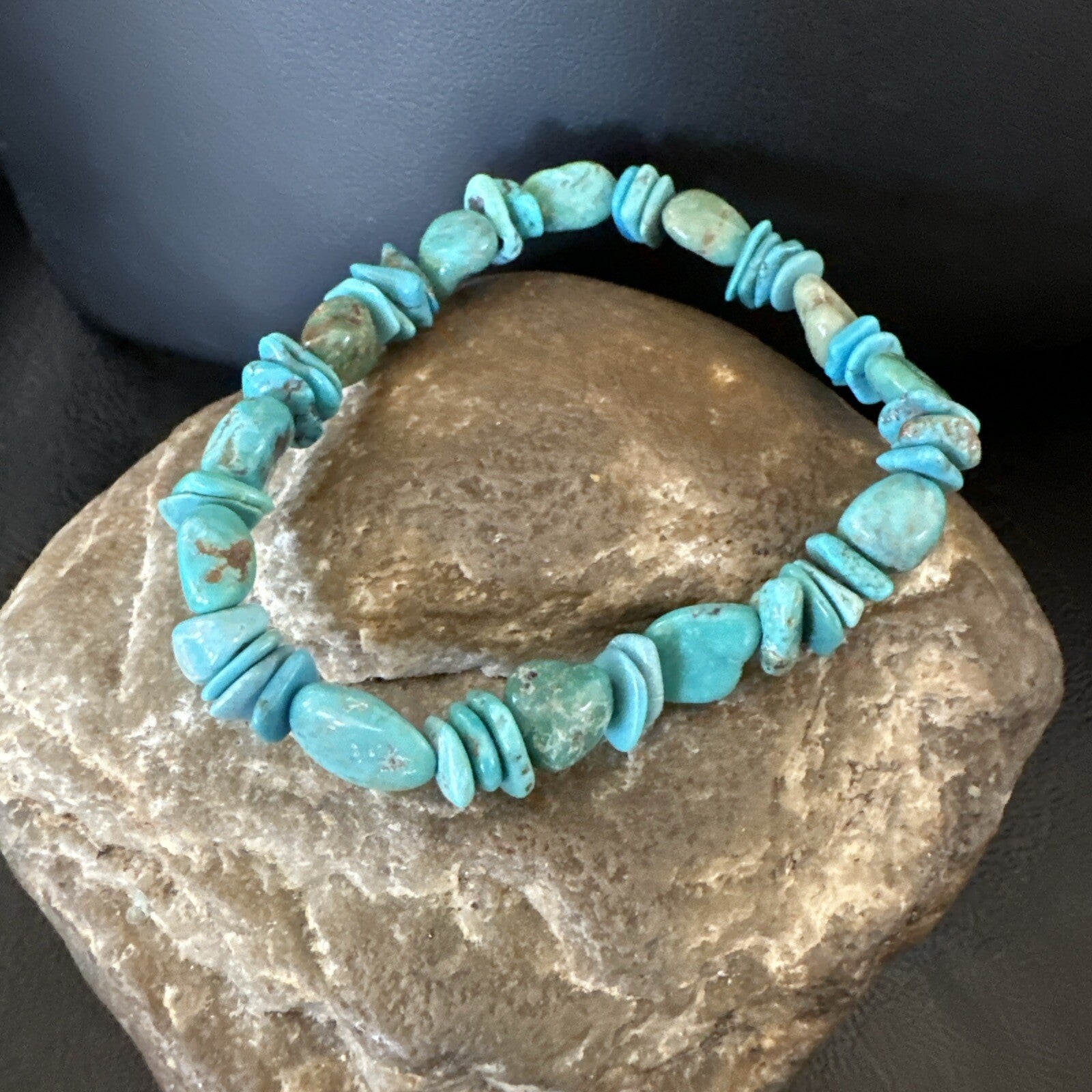 Men's Women's Blue Green Turquoise Stretch Stone Friendship