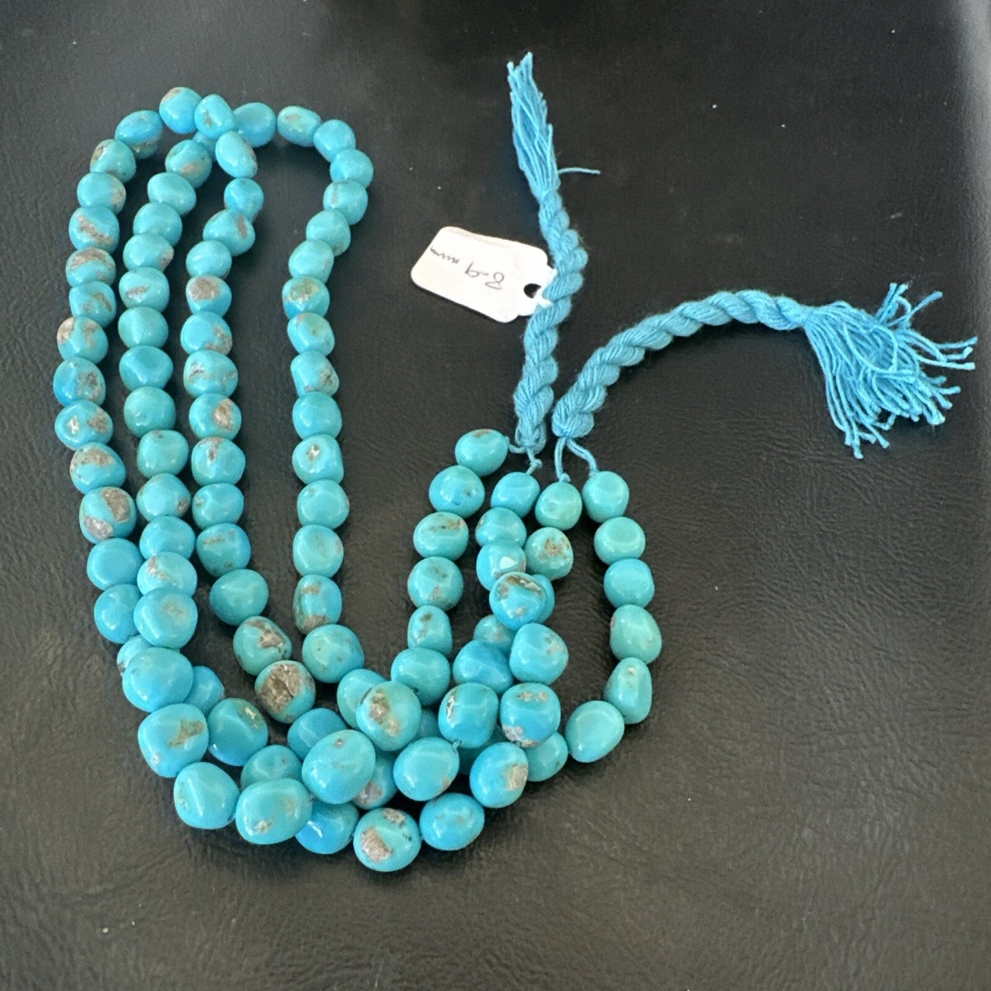 Sleeping Beauty Turquoise 2S Beads Navajo Sterling Silver Necklace 18137