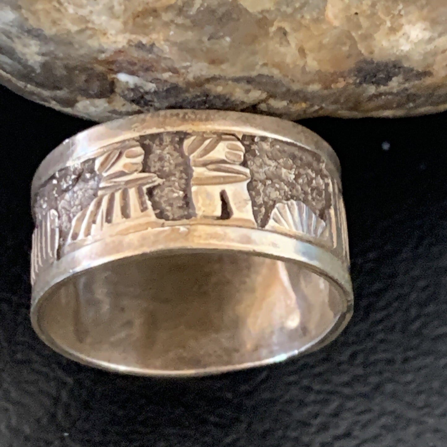 Native American Navajo Sterling Silver Pueblo Ring Size 10 11977N