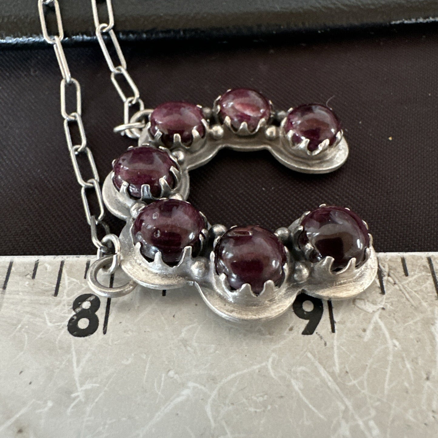 Purple Spiny Oyster Naja Pendant Navajo Sterling Silver Chain 20” Necklace 18853