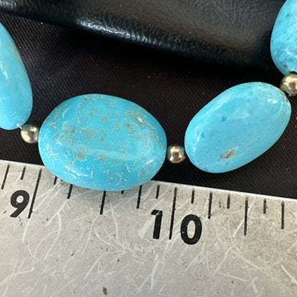 Authentic Gold filled Blue Sleeping Beauty Turquoise Navajo Necklace 20” 18607