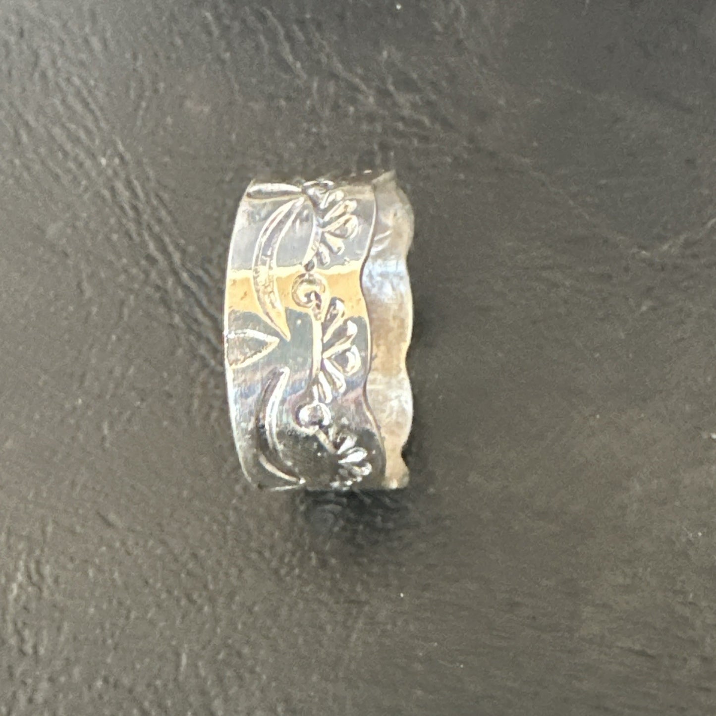 Mens Women Wedding Band Navajo Stamped Sterling Silver Ring Size 9.5 19064