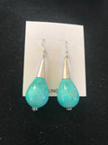 Navajo Turquoise Bead Dangle Drop Earrings | Sterling Silver | Authentic Native American Handmade | 199