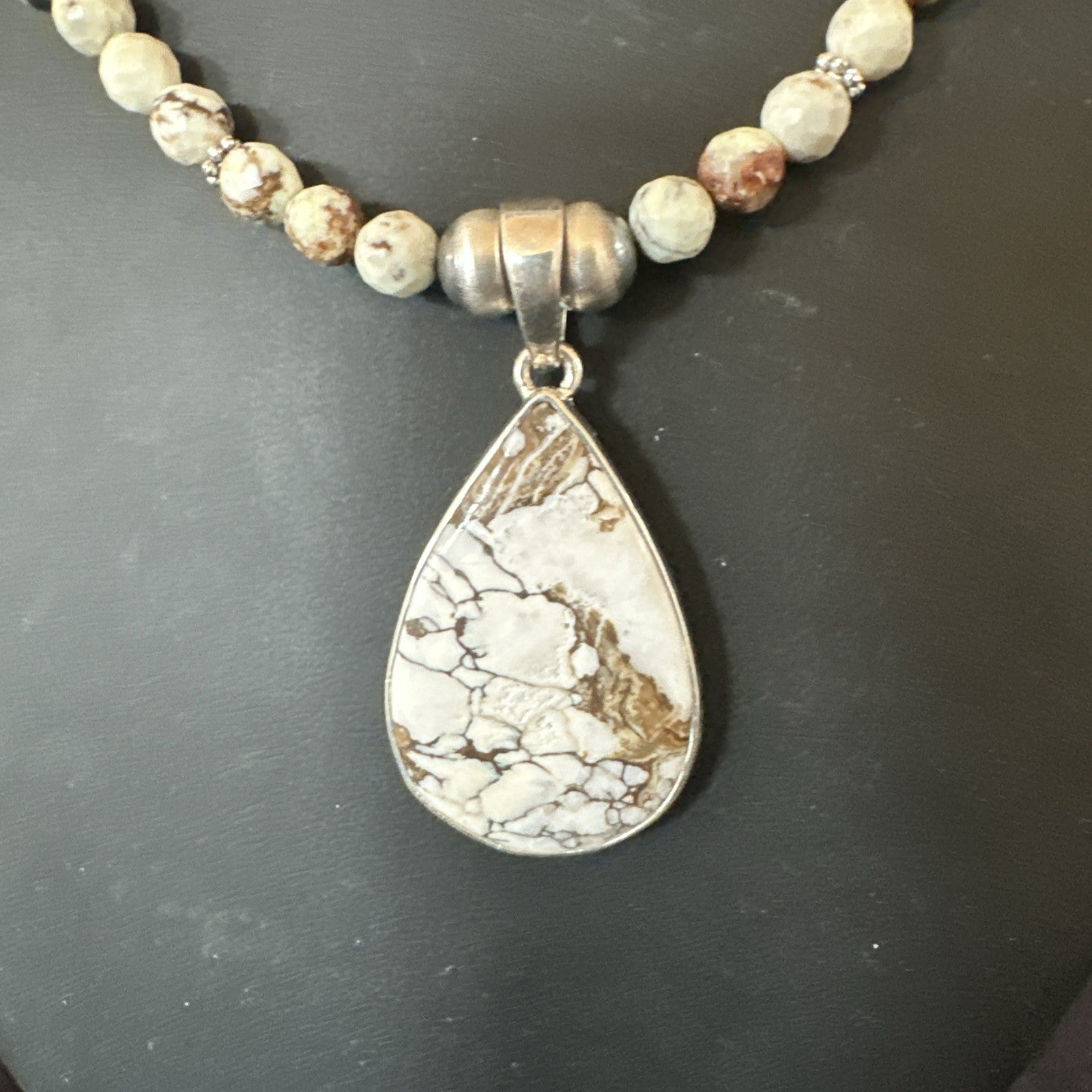 Mens Womens Wild Horse Turquoise Pendant Navajo Sterling Silver Necklace 19308