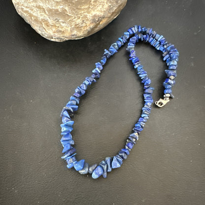 Mens Womens Lapis Lazuli Navajo Sterling Silver 20" Necklace 12903