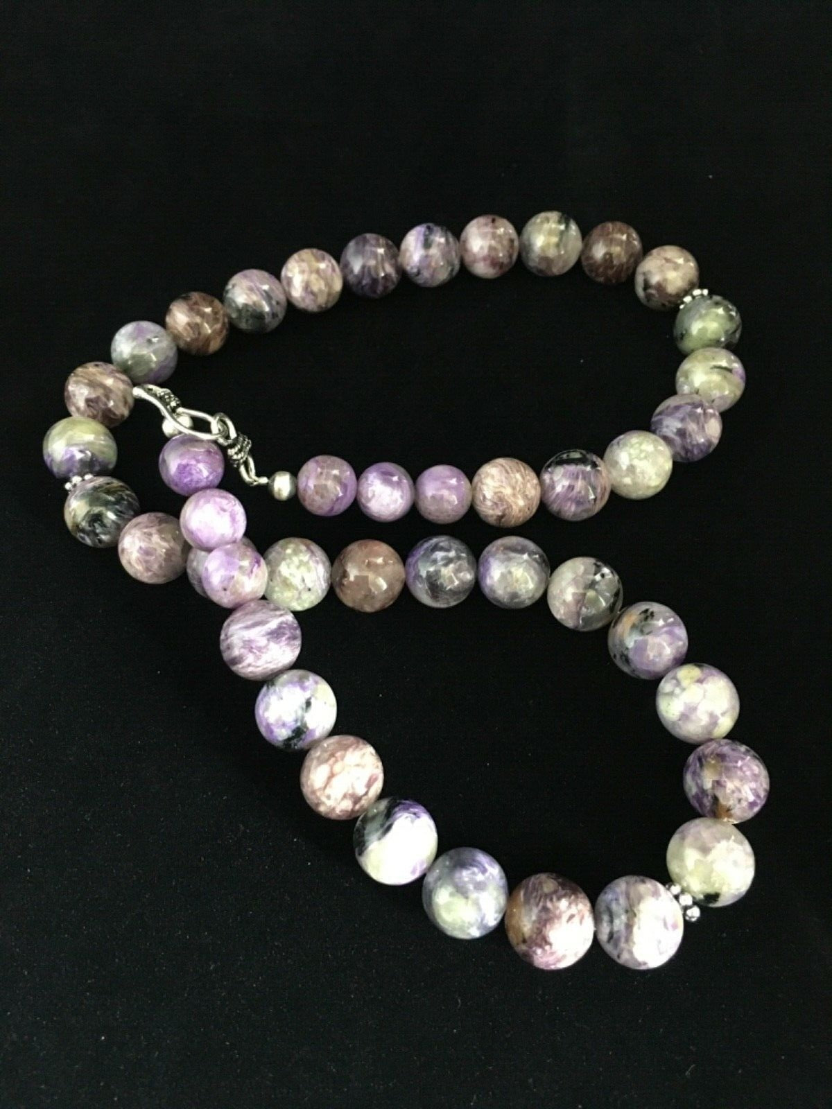 Purple Charoite Navajo Sterling Silver Necklace 20" 1777