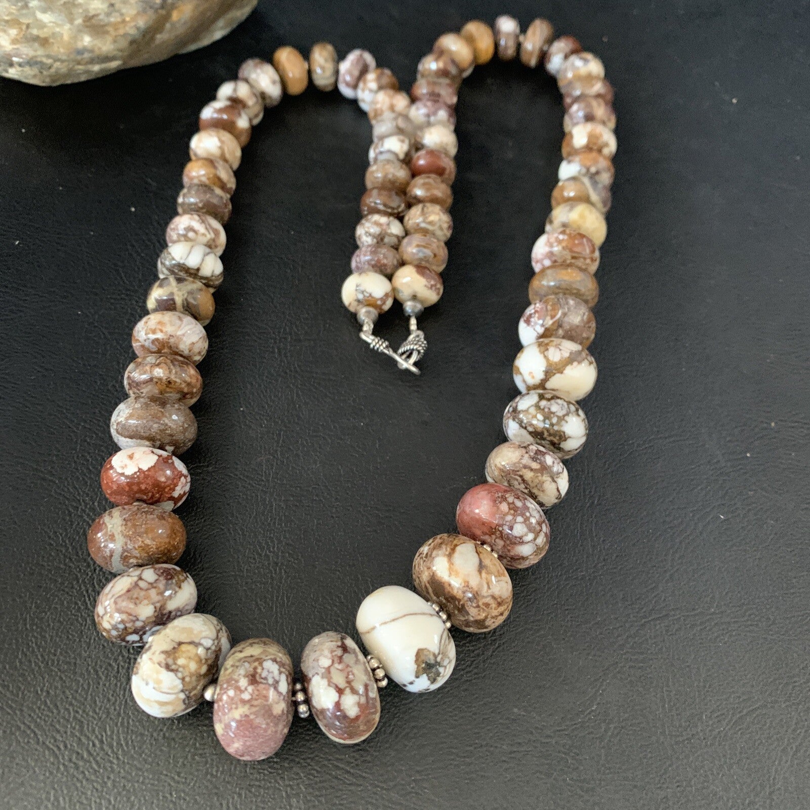 27" Wild Horse Navajo Pearls Sterling Silver Crazy Turquoise Necklace 13887