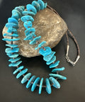 Navajo Kingman Turquoise Shell Heishi Bead 24"Necklace | Sterling Silver | Authentic Native American Handmade | 19633