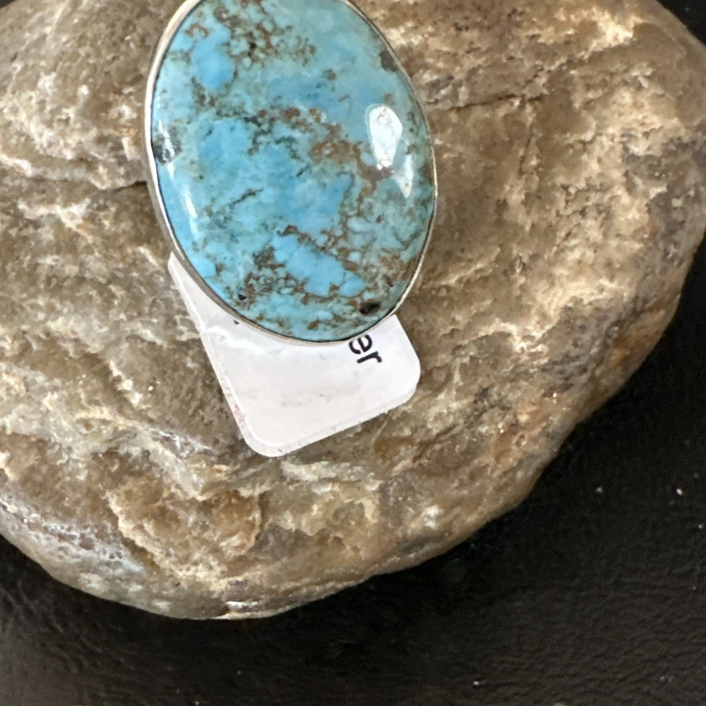 Blue Turquoise#8 Southwestern Sterling Silver Ring Size 7 19731