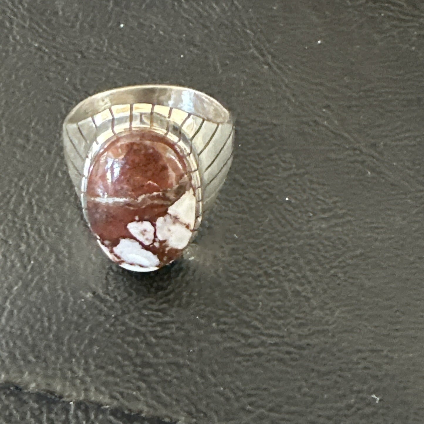 Mens Wild Horse Turquoise Southwestern Sterling Silver Ring Size 10.5 17794