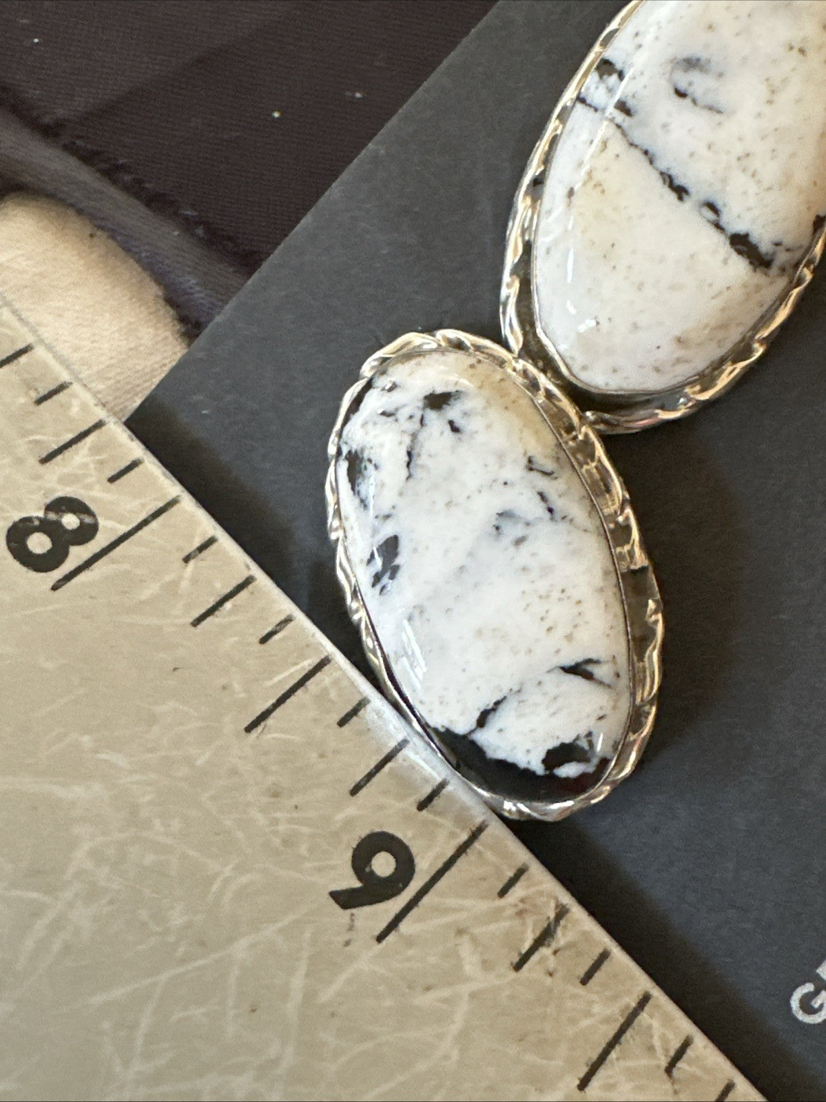 Women White Buffalo Turquoise Navajo Sterling Silver Post Earrings 19095