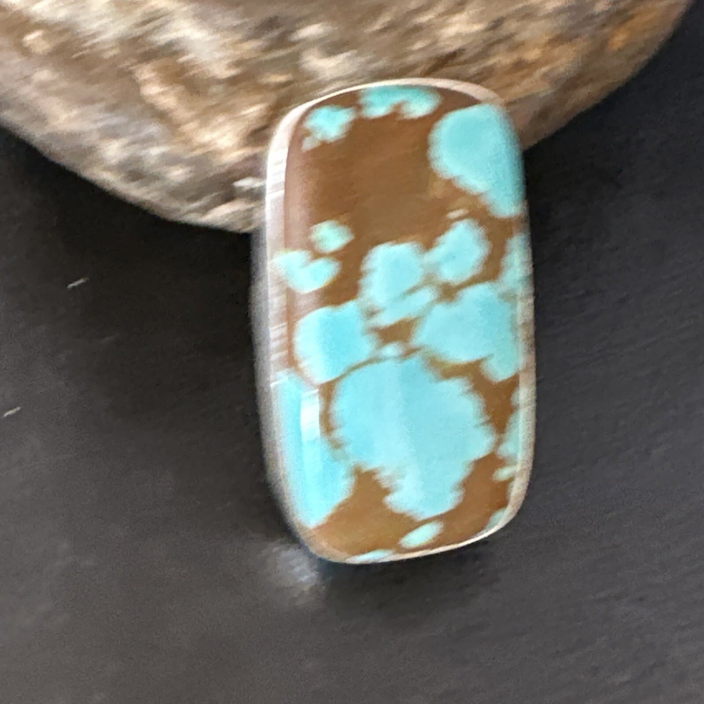 Blue Turquoise #8 Navajo Sterling Silver Ring Size 7 14961