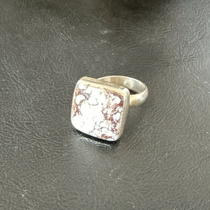 Mens Womens Wild Horse Turquoise Navajo Sterling Silver Ring Sz 7 17346