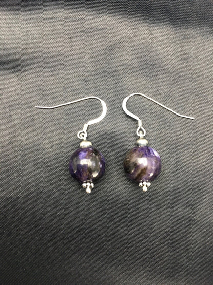 Denim Lapis Chunky Southwestern Sterling Silver Dangle Earrings 02804